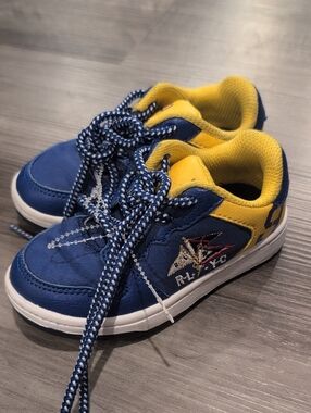 Polo Ralph Lauren Kids Blue and Yellow Casual Sneakers